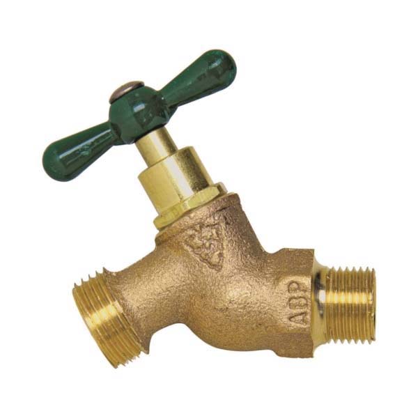 Arrowhead Brass 251BCLD Hose Bibb, 1/2 x 3/4 in Connection, MIP x Hose, 8 to 9 gpm, 125 psi Pressure, Brass Body, Rough - 1
