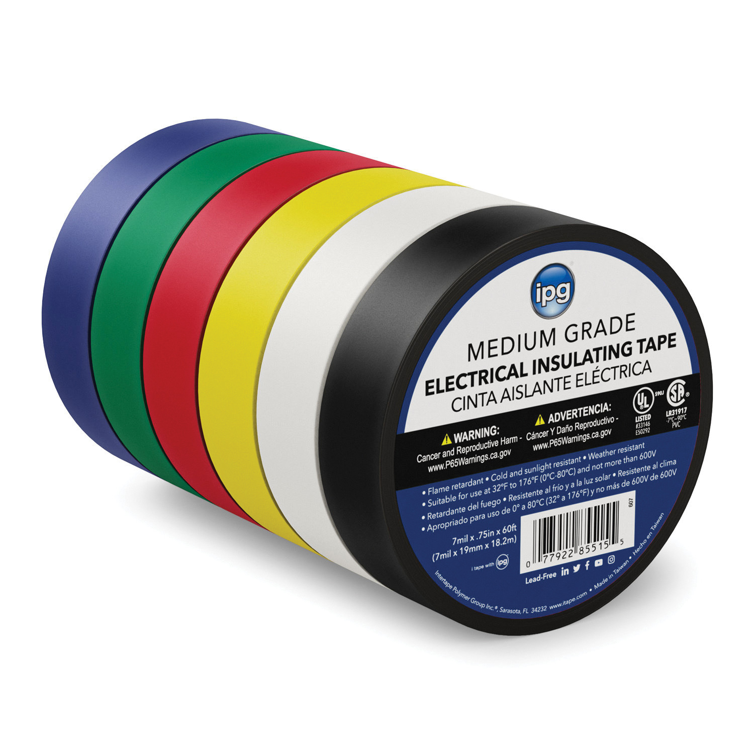 85835 Electrical Tape, 66 ft L, 3/4 in W, PVC Backing, Black