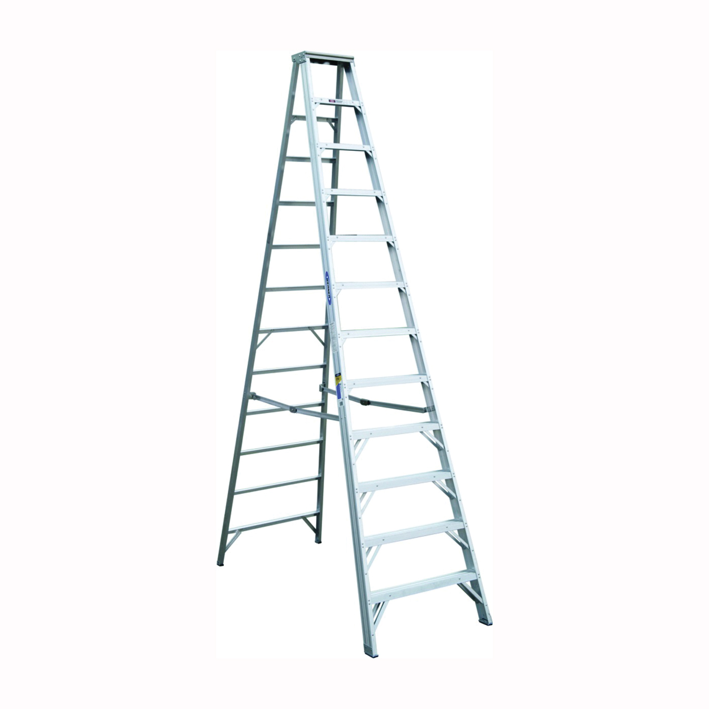WERNER 412  12 ft. Step Ladder, 16 ft. Max Reach, 11-Step, 375 lb, Type IAA Duty Rating, Aluminum