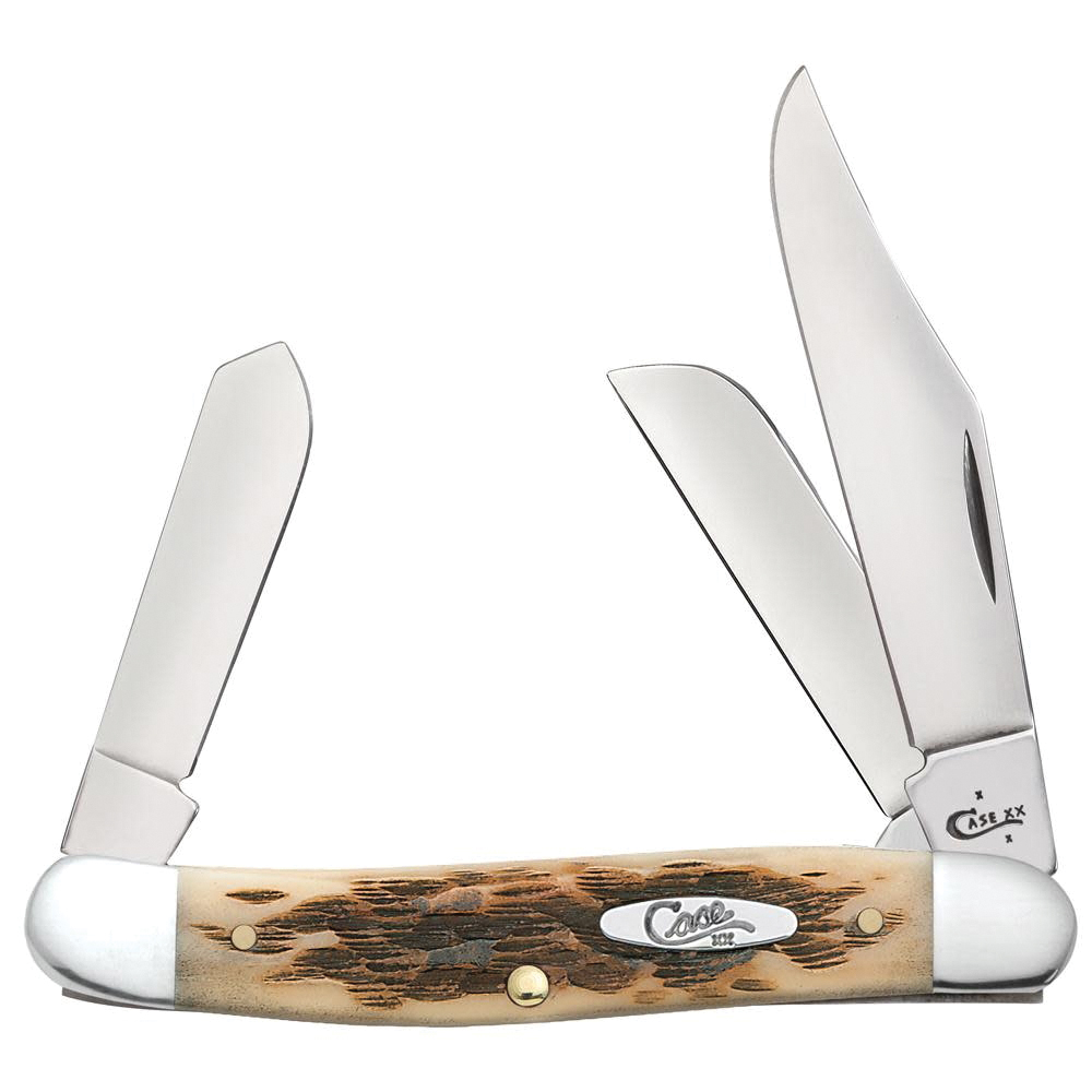 00128 Folding Pocket Knife, 2.92 in Clip, 2.15 in Sheep Foot, 1.9 in Spey L Blade, Stainless Steel Blade