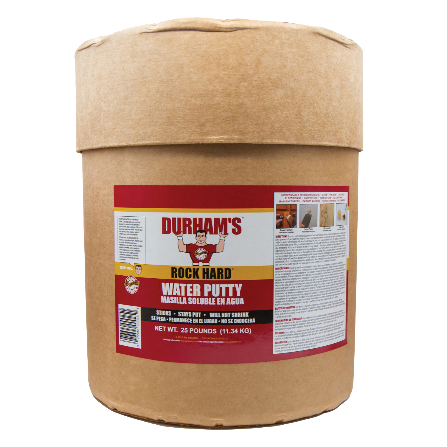Durham's 25 Water Putty, Natural Cream, 25 lb, Can