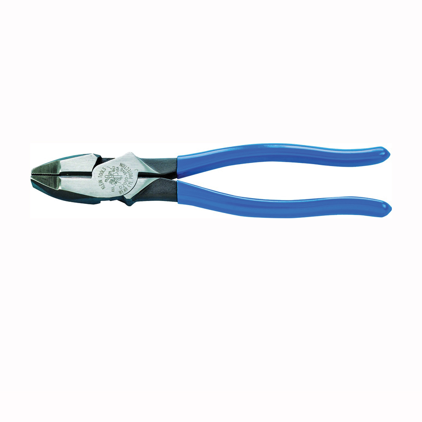 D2000-9NE Lineman's Plier, 9-3/8 in OAL, 1.38 in Jaw Opening, Light Blue Handle, 1-1/4 in W Jaw