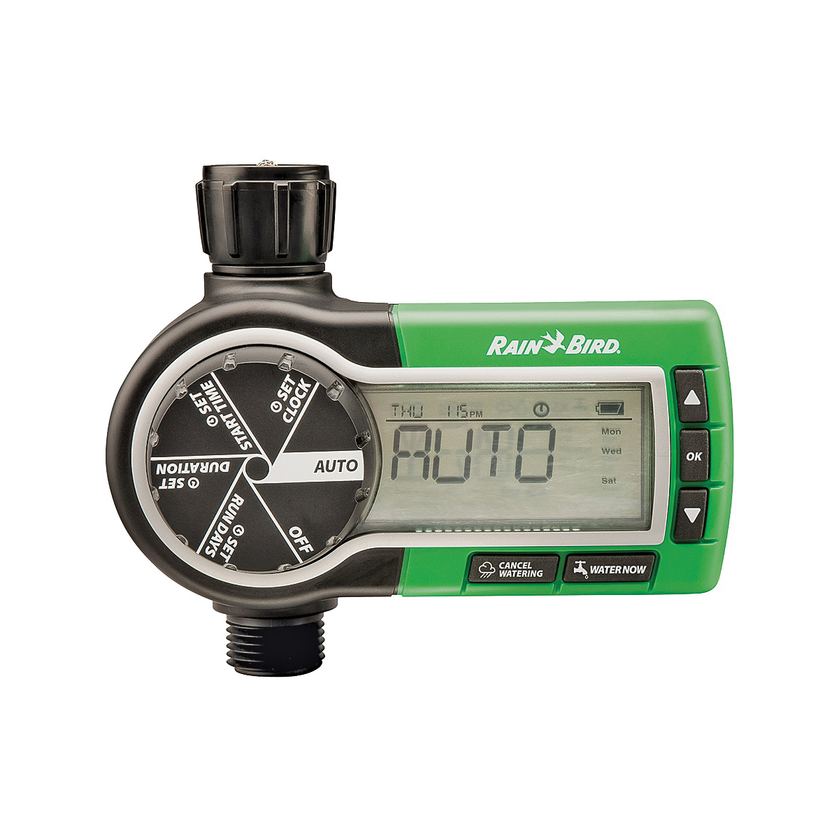 1ZEHTMR Electronic Garden Hose Watering Timer, 3 V, 1 -Zone, 1 -Program, 6 hr Cycle, LCD Display, Wall