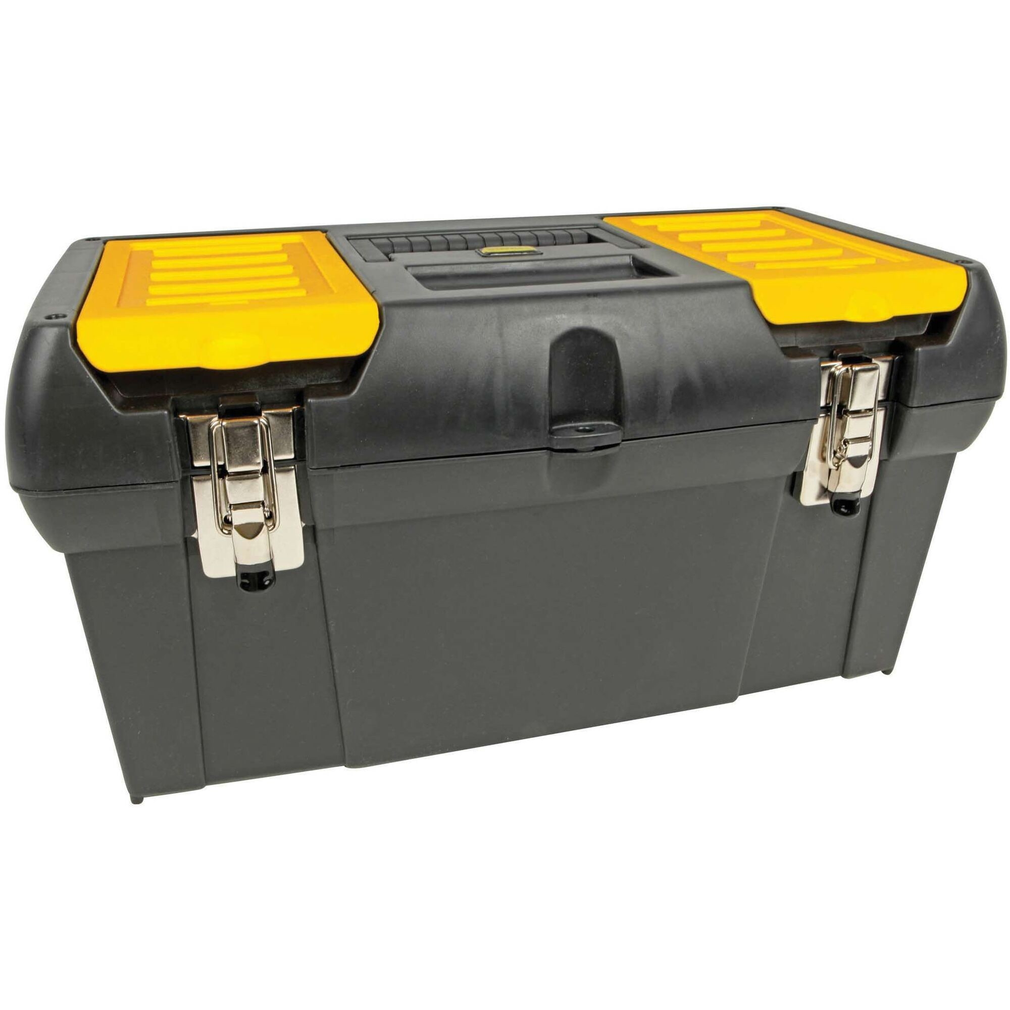 019151M Tool Box, 4.7 gal, Plastic, Black, 19.2 in L Outside, 5-Compartment