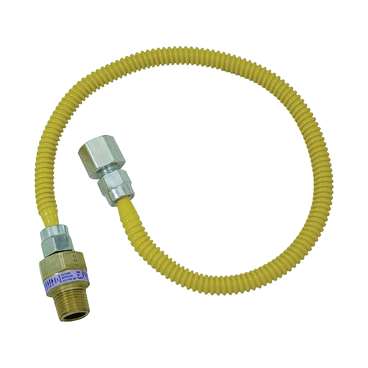 ProCoat Series CSSL54-30 Gas Connector, 1/2 in, MIP x FIP, Stainless Steel, Polymer-Coated, 30 in L