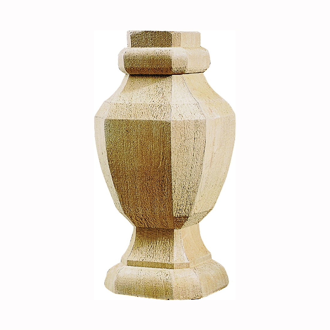 106089 Post Top, 6-3/4 in H, Deluxe Octagon, Wood, White