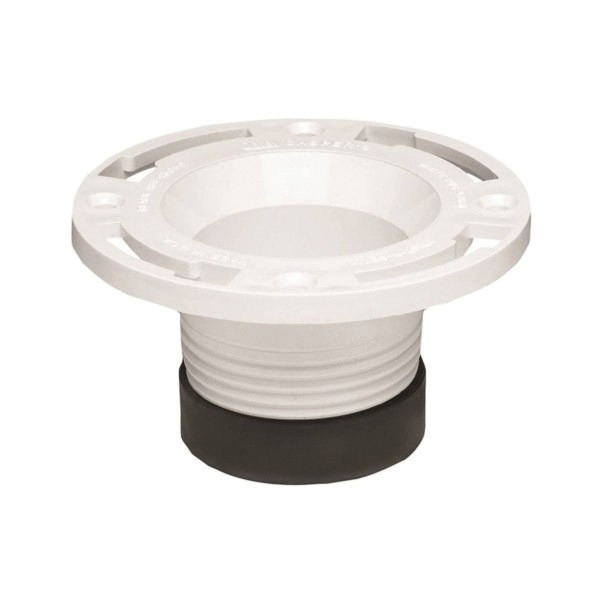 43651 Closet Flange, 4 in Connection, PVC, White
