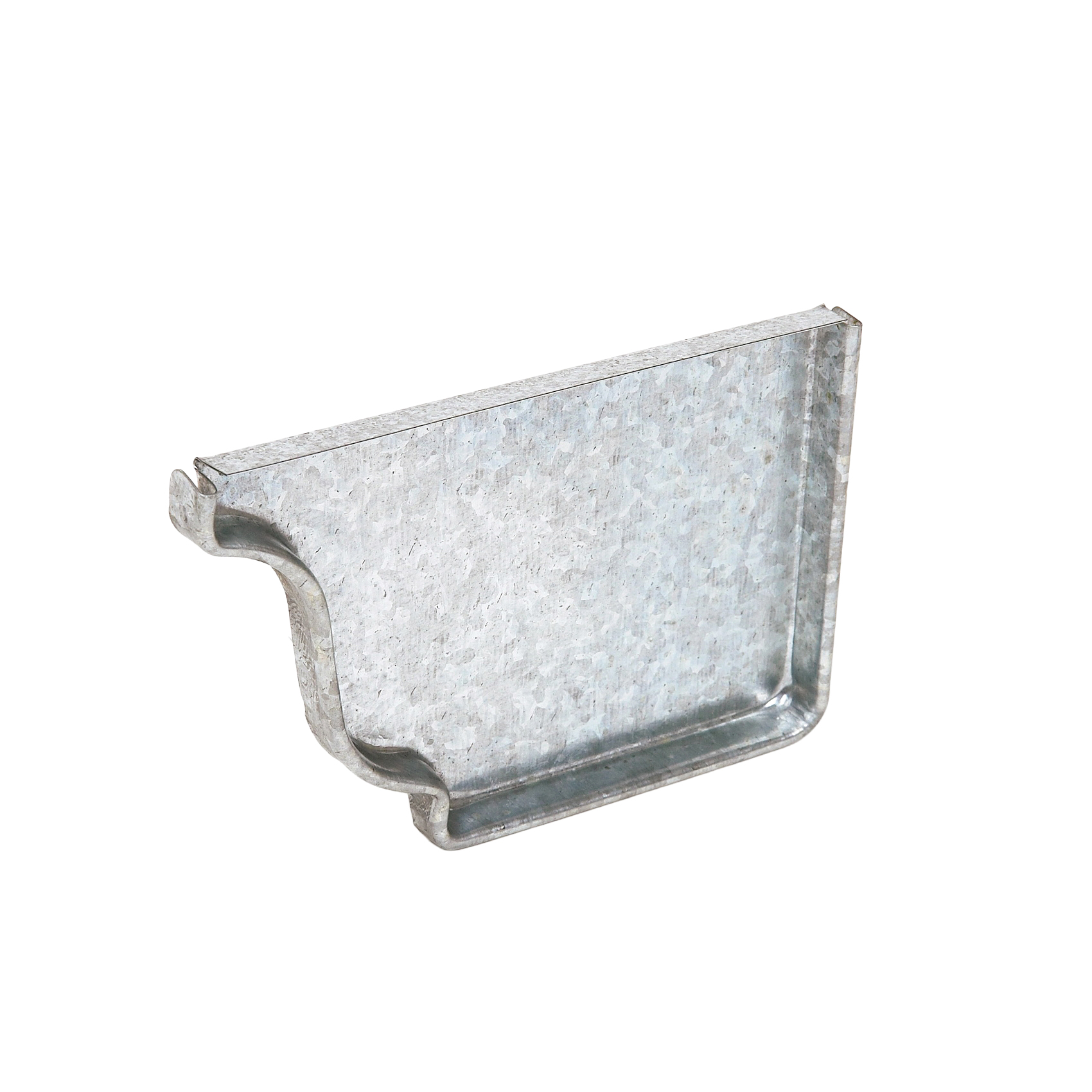 29206 Right Gutter End Cap, 1/2 in H x 3-1/2 in W x 5 in L, K-Style Gutter System, Steel, Metallic