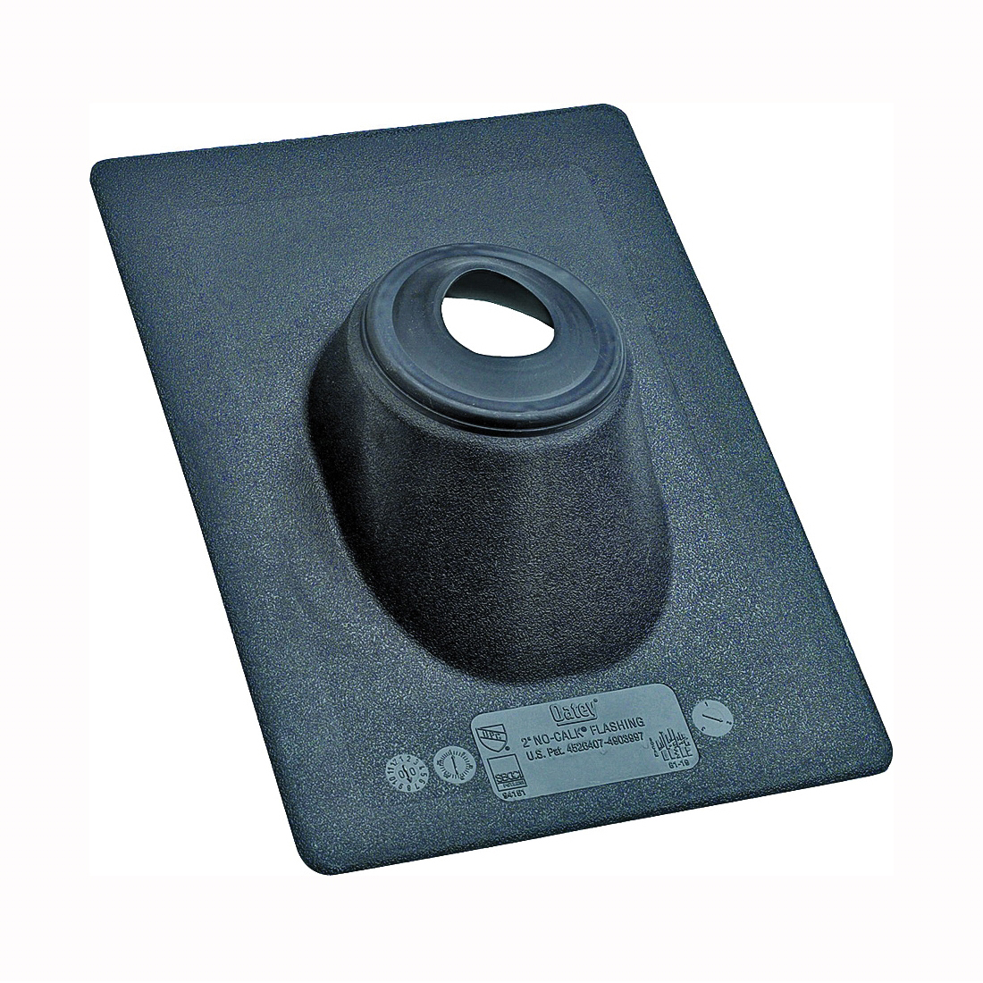 Hercules No-Calk 11899 Roof Flashing, 13 in OAL, 9-1/4 in OAW, For 2 in Pipe, Thermoplastic, Standard, Black