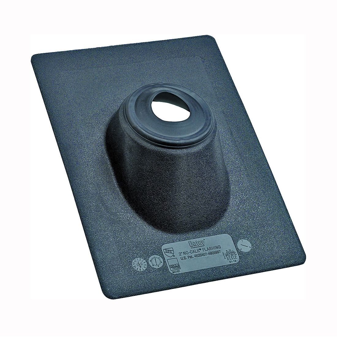Hercules No-Calk 11890 Roof Flashing, 15 in OAL, 11 in OAW, For 3 in Pipe, Thermoplastic, Standard, Black