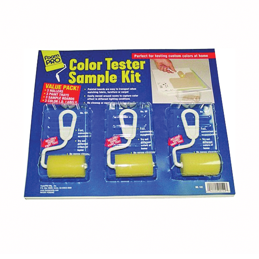 122 Color Tester Roller Kit, White, 12-Piece