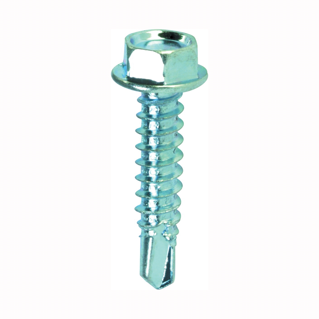 21336 Screw, #12 Thread, 3/4 in L, Coarse Thread, Hex Drive, Self-Drilling, Self-Tapping Point, Steel, Zinc, 120 PK