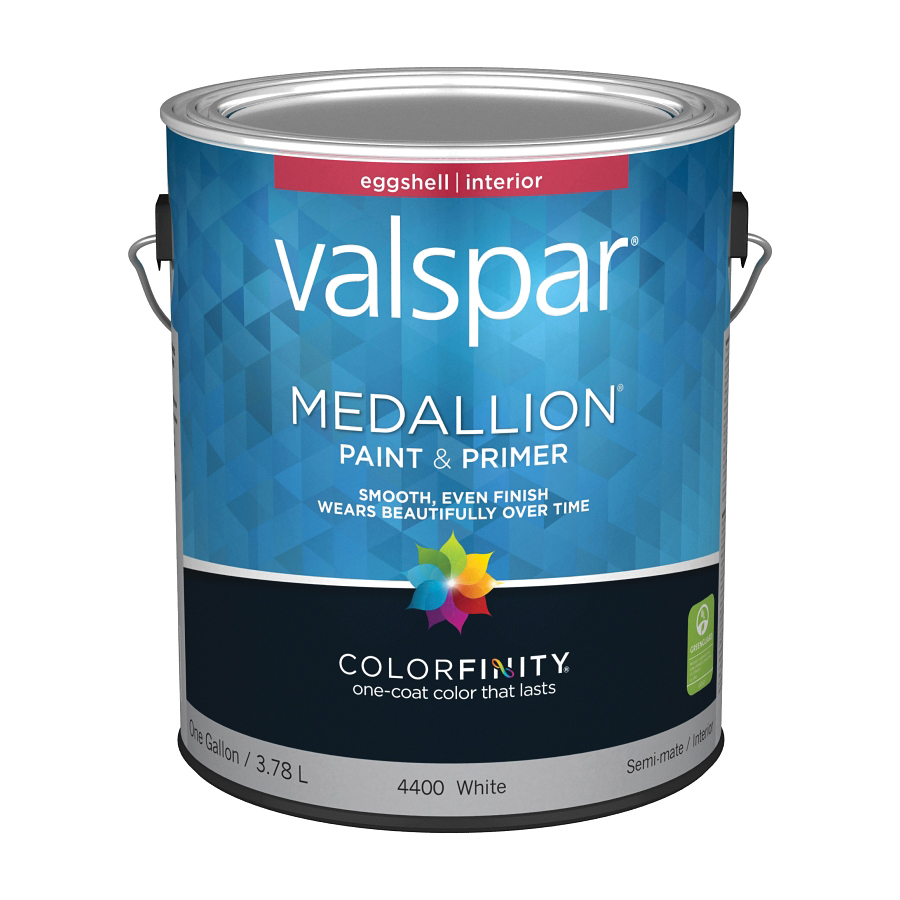 Valspar Medallion 4400 Series 027.0004400.007 Interior Paint, Eggshell Sheen, White, 1 gal, Can - 1