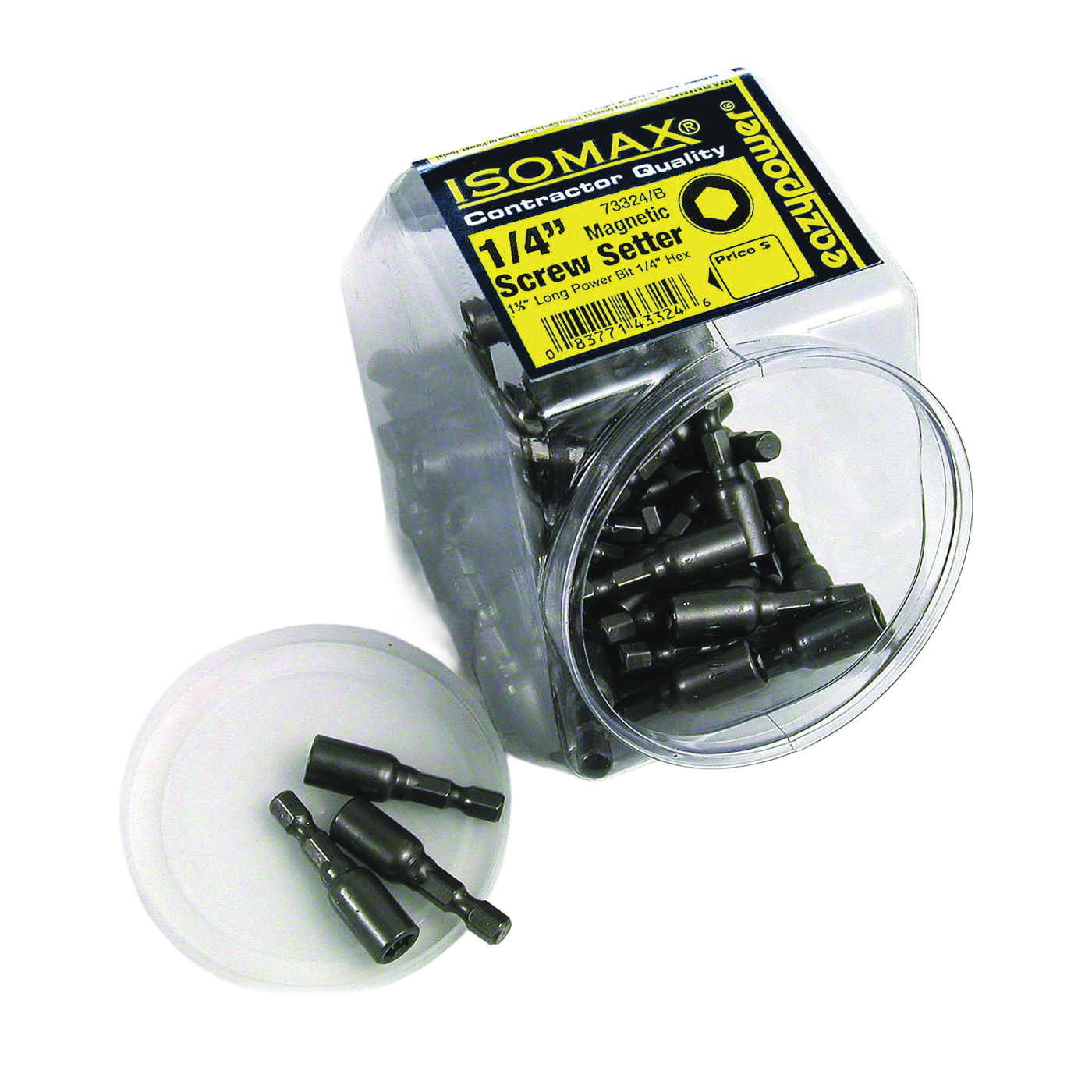 00324 Nutsetter, 1/4 in Drive, 1-5/8 in L, 1/4 in L Shank, Hex Shank, 50 pk