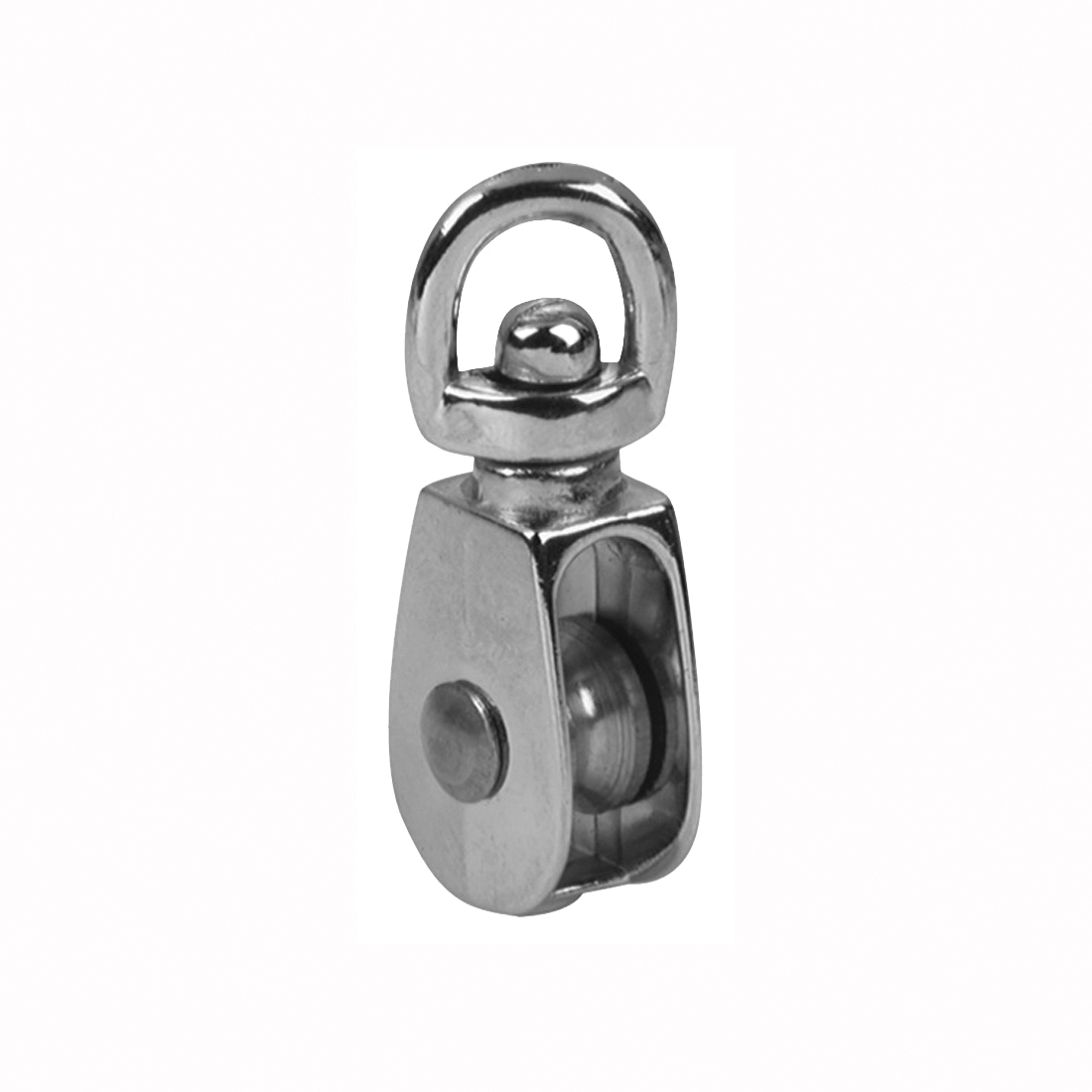 0173ZD-3/4 Rope Pulley, 3/16 in Rope, 3/4 in Sheave, Single Swivel Eye Attachment, Cadmium
