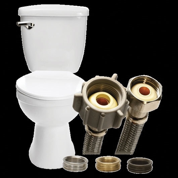 Fluidmaster Fits-All B4T12U Toilet Connector, 3/8 in Inlet, Compression Inlet, 7/8 in Outlet, Ballcock Outlet, 12 in L - 2