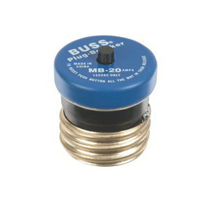 VPKMB-20 Plug Fuse, 20 A, 125 V, 10 kA Interrupt, Plastic Body, Manual Reset Fuse
