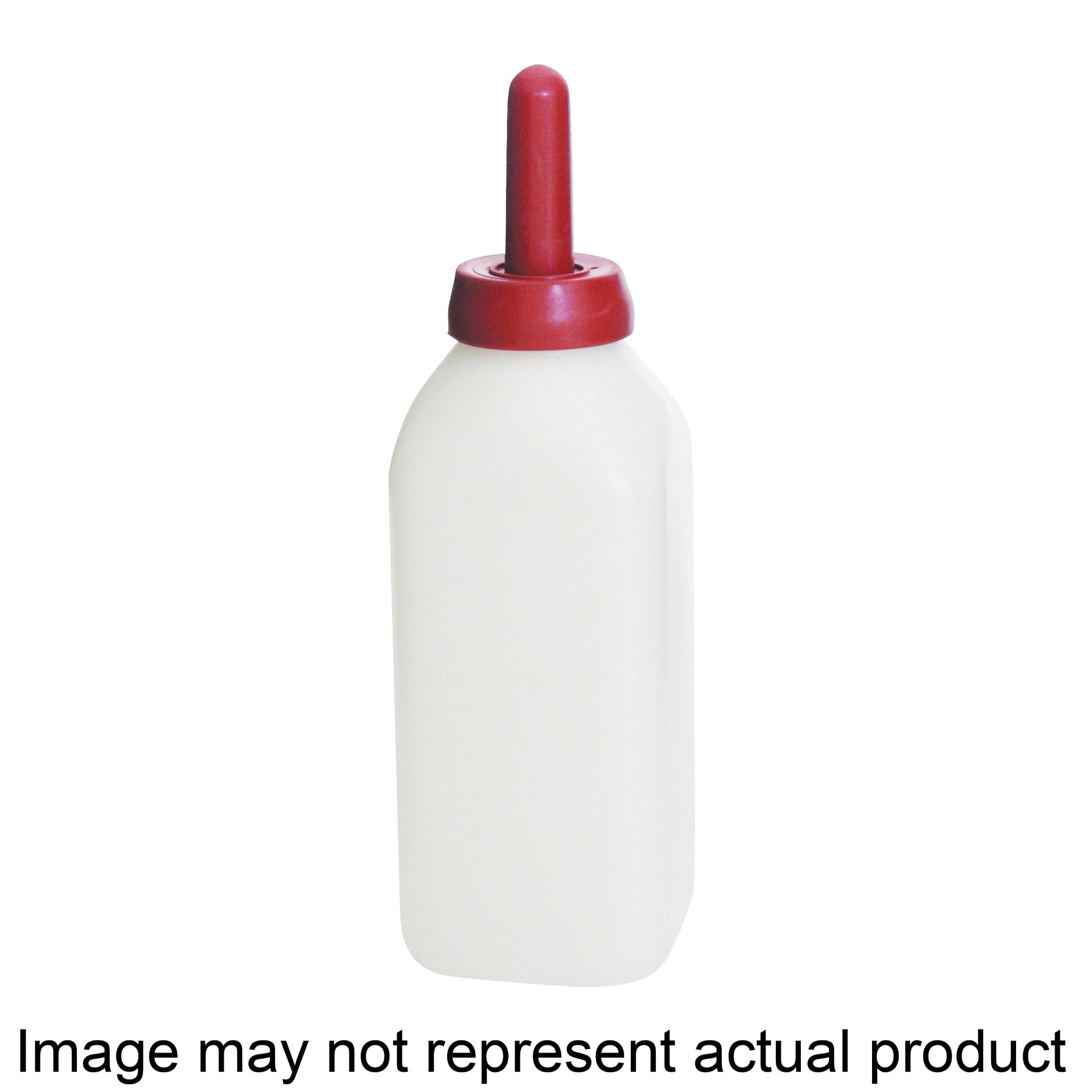 9812 Nursing Bottle, Square, 2 qt Capacity, Polyethylene Bucket, Translucent Bucket, Snap-On Nipple