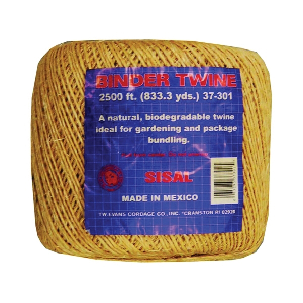 37-301 Binder Twine, #5 Dia, 2500 ft L, Sisal, Natural Tan