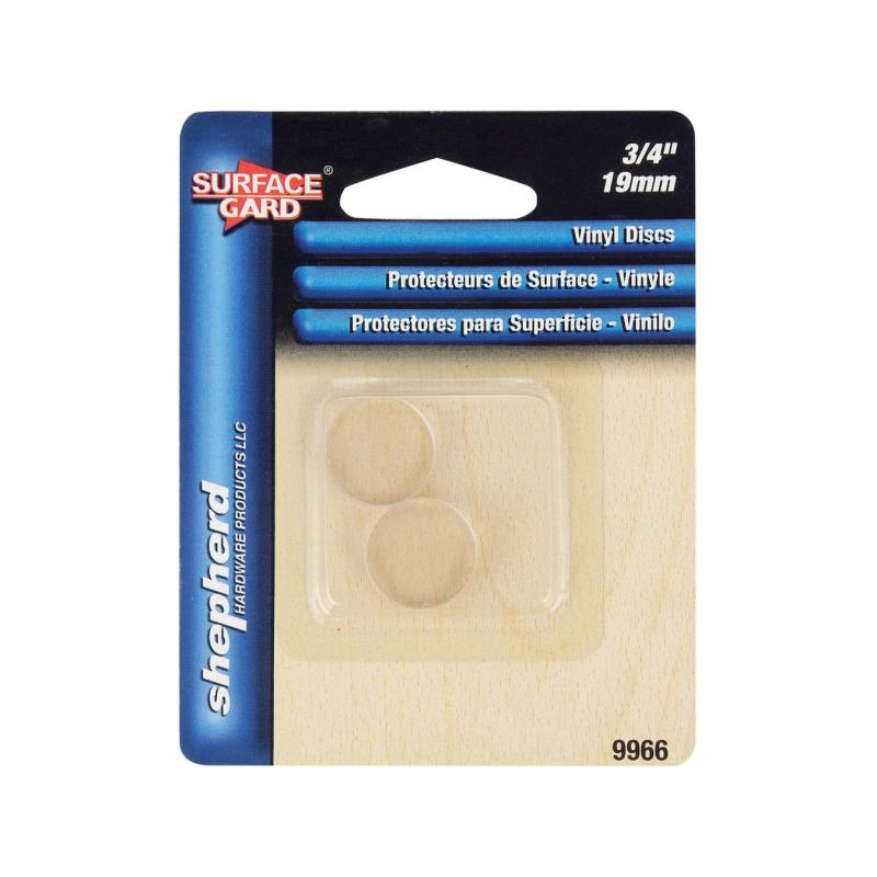 Shepherd Hardware 9966 Surface Gard Adhesive Bumper Pad, Round, Vinyl, Clear - 3