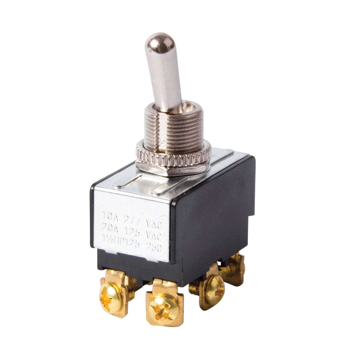 GSW-15 Series Toggle Switch, 2-Way, 20 A, 125/250 V, DPDT, Screw Terminal, Silver