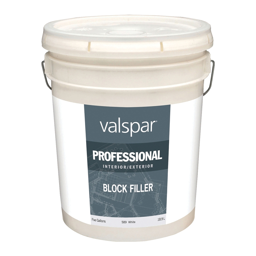 Valspar 044.0000589.008 Professional Block Filler, White, Liquid, 5 gal Pail