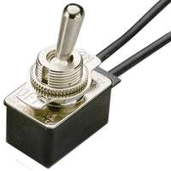 GSW-18 Toggle Switch, 8 A, 125/250 VAC, SPST, Lead Wire Terminal, Silver