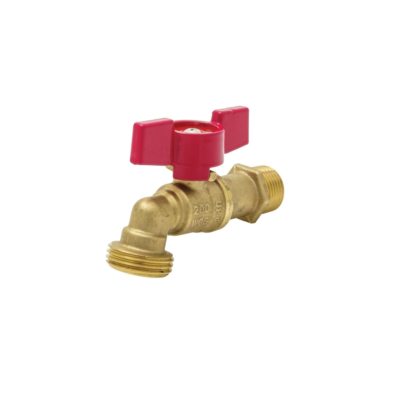 ProLine Series 103-023 Hose Bibb, 1/2 x 3/4 in Connection, MIP x MHT, 200 psi Pressure, Brass Body, Chrome-Plated