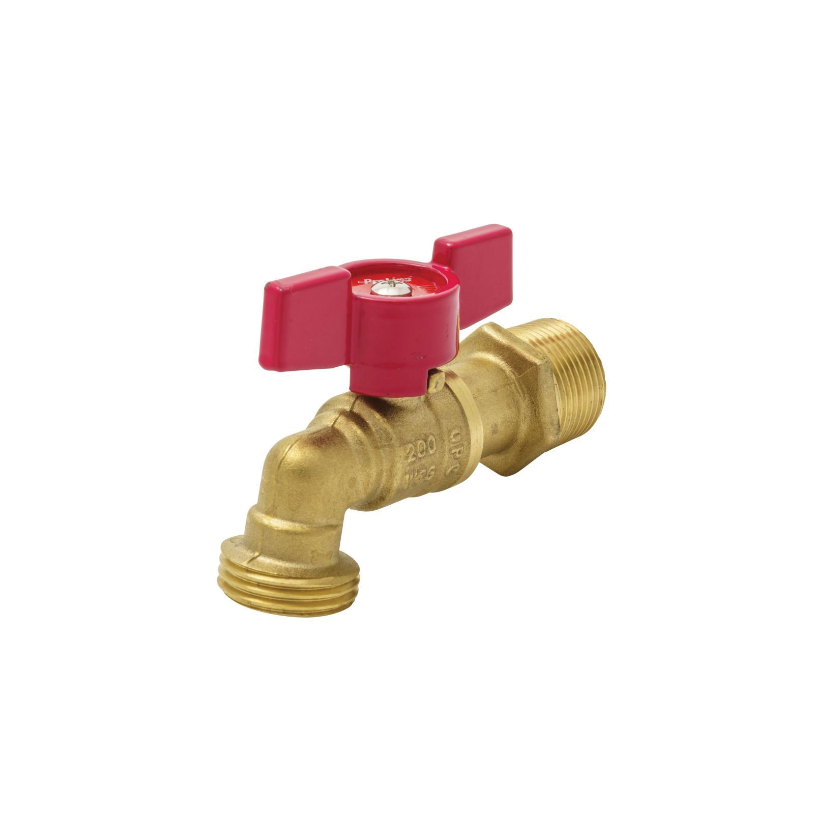 ProLine Series 103-024 Hose Bibb, 3/4 in Connection, MIP x MHT, 200 psi Pressure, Brass Body, Chrome-Plated