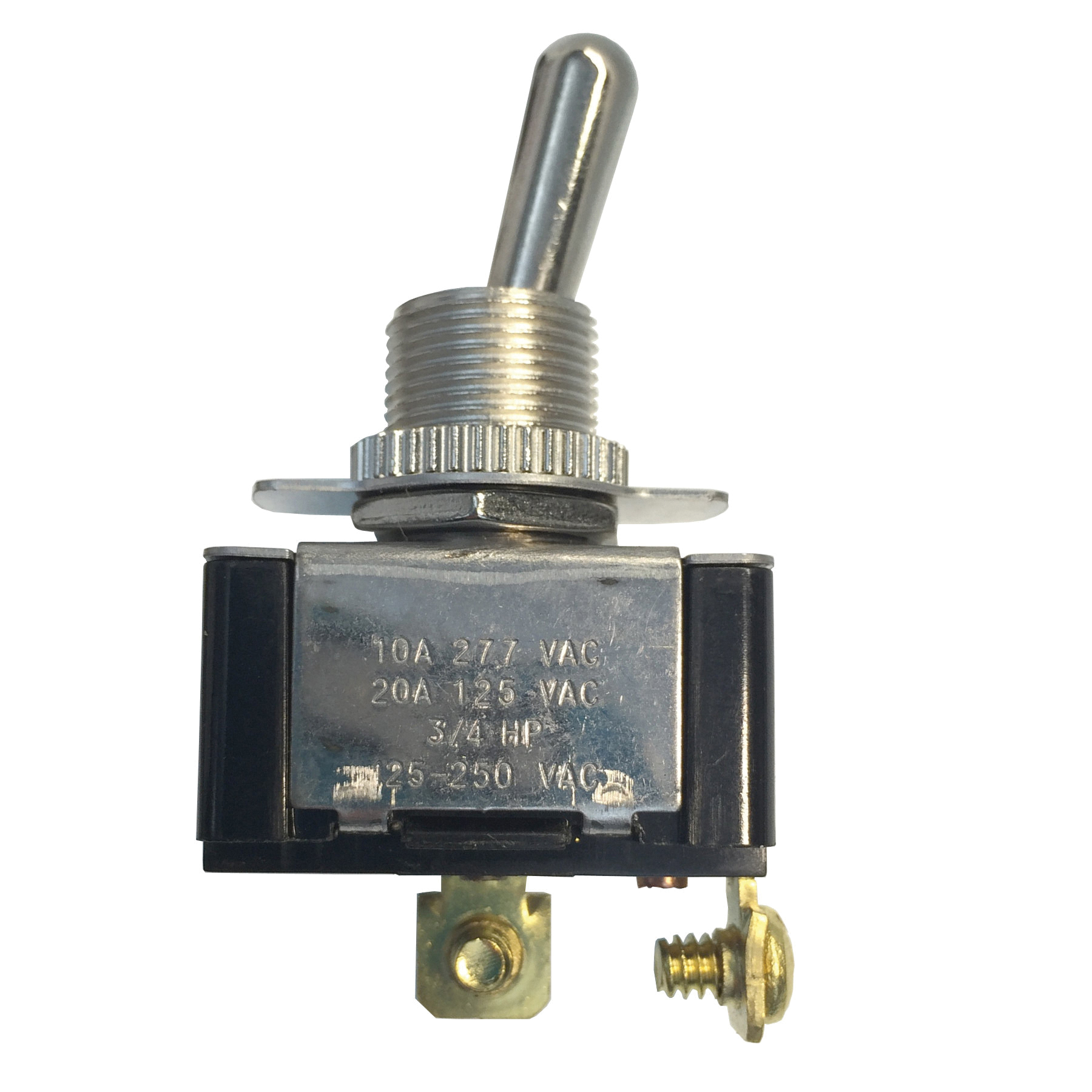 GSW-110 Toggle Switch, 20 A, 125/250 V, SPST, O-Ring and Screw Terminal, Silver