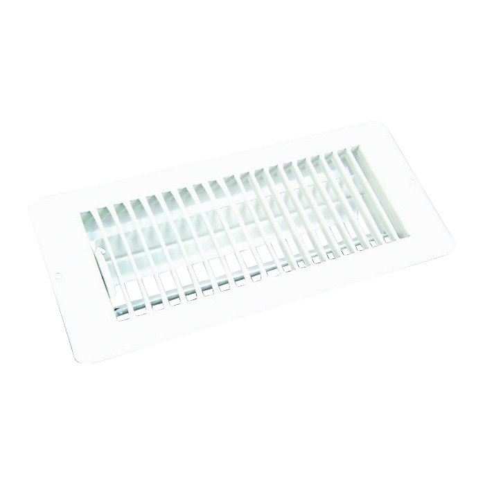 V-057IWB Floor Register, 1-5/16 in L, 5-3/8 in W, Steel, White, Painted