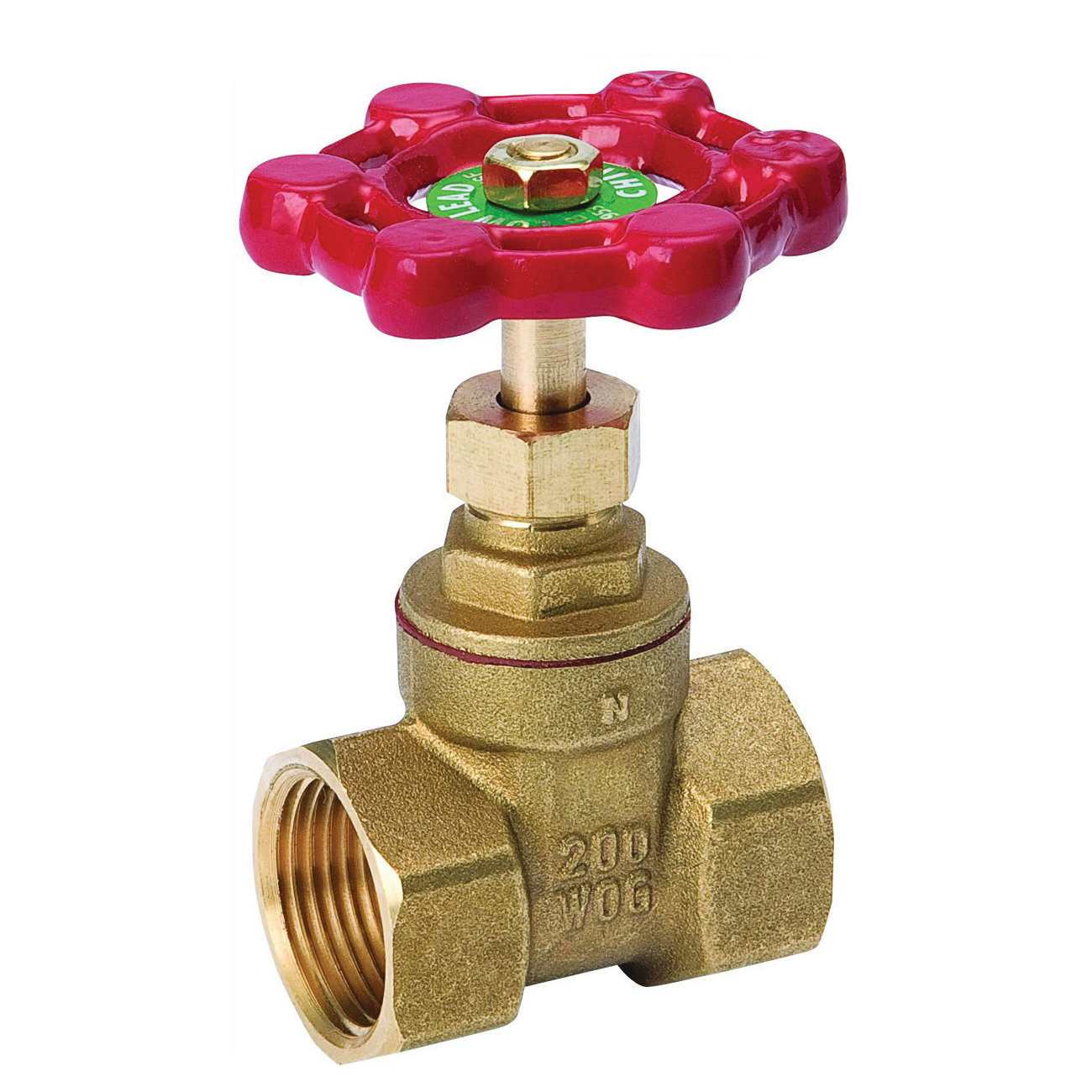 ProLine Series 100-406NL Gate Valve, 1-1/4 in Connection, FPT, 200/125 psi Pressure, Handle Actuator, Brass Body