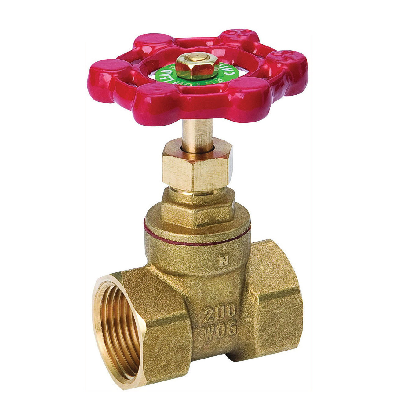 ProLine Series 100-407NL Gate Valve, 1-1/2 in Connection, FPT, 200/125 psi Pressure, Handle Actuator, Brass Body
