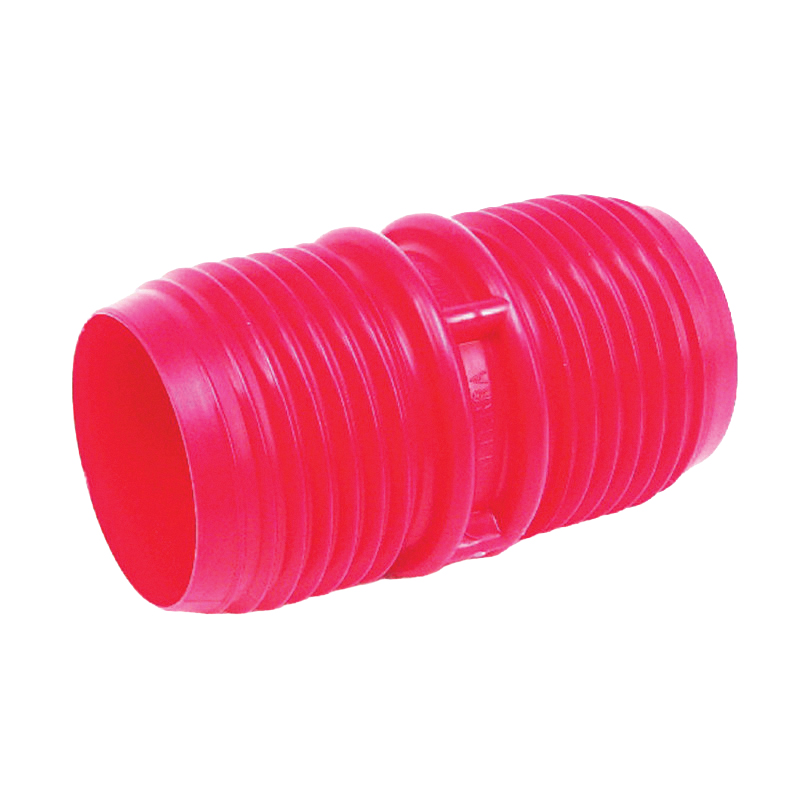 RV-380B Hose Coupler, 3 in ID, Male Threaded, Plastic, Red