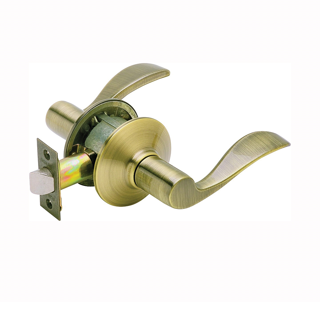 Schlage Accent Series F10 ACC 609 Passage Lever, Mechanical Lock, Antique Brass, Metal, Residential, 2 Grade