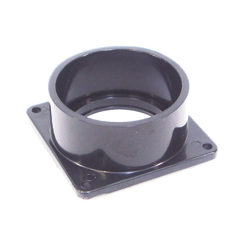 RV-702B Socket with Flange, 3 in ID, Female Slip, ABS, Black
