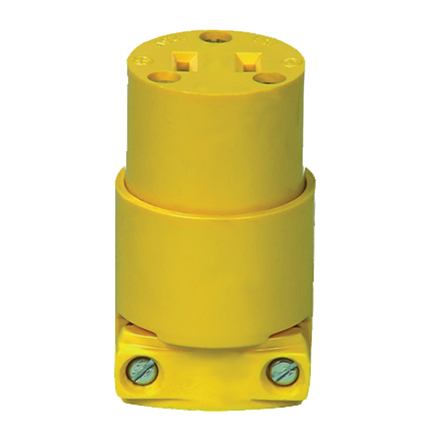 4882-BOX Electrical Connector, 2-Pole, 15 A, 125 V, Screw, NEMA: NEMA 1-15, Yellow