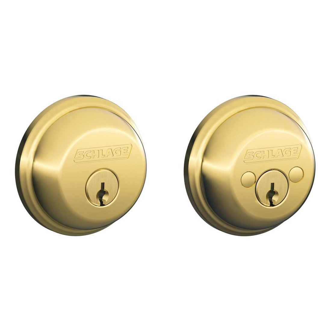 B62NV 505 Deadbolt, 1 Grade, Metal, Bright Brass, 2-3/8 to 2-3/4 in Backset, C, SC1 Keyway