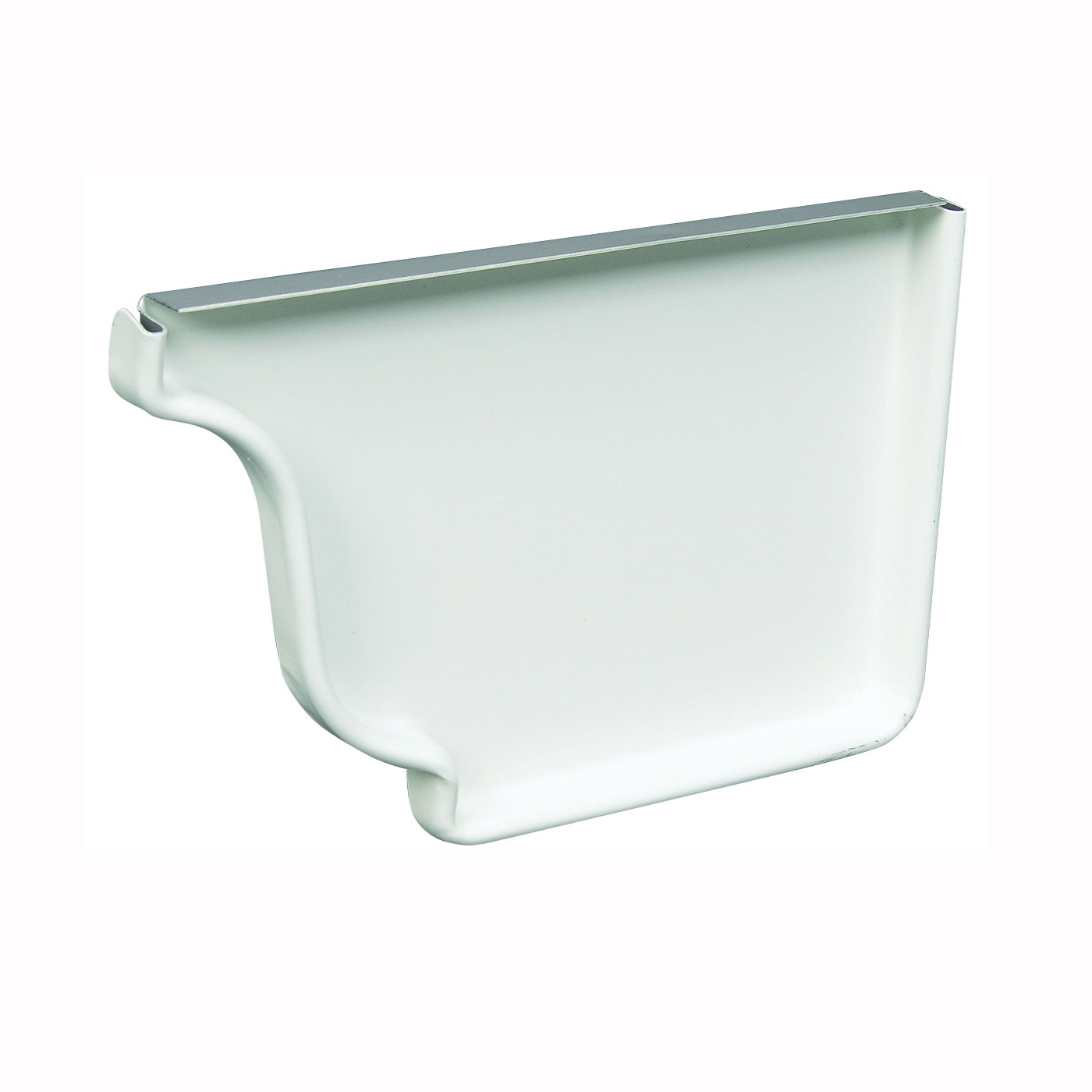 27006 Gutter Right End Cap, 5 in H x 3-1/2 in W x 5 in L, K-Style Gutter System, Aluminum, White