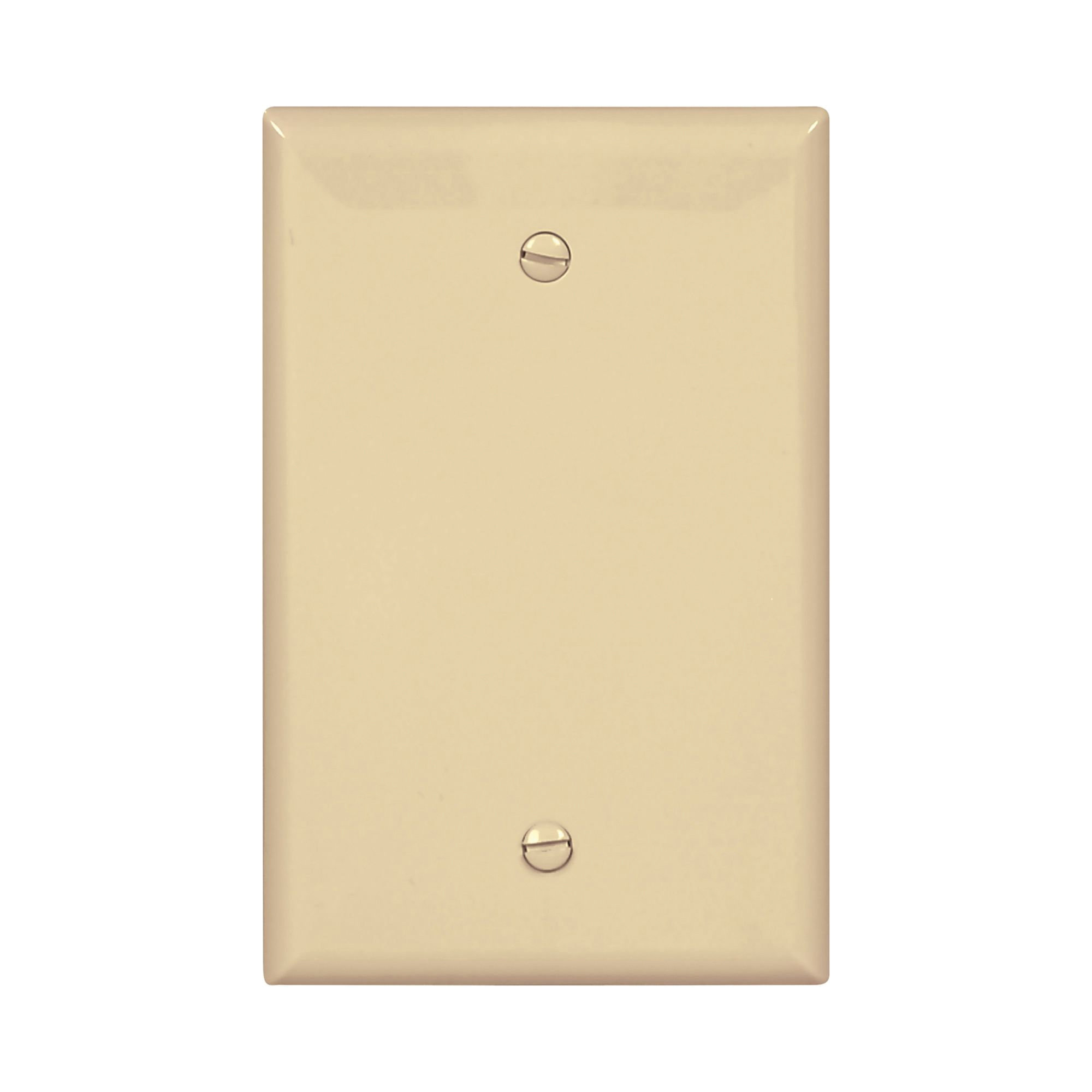 Eaton Cooper Wiring PJ13V Blank Wallplate, 4.87 in L, 3.12 in W, 0.08 in Thick, 1 -Gang, Polycarbonate, Ivory, High-Gloss