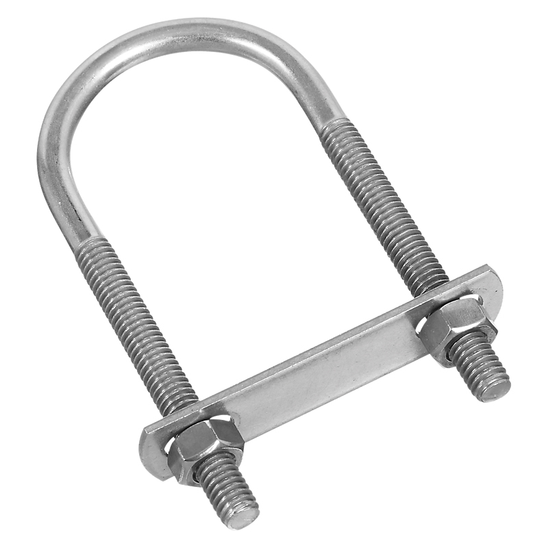 N222-455 U-Bolt, 5/16-18 Thread, 2.61 in L Thread, Stainless Steel, Stainless Steel
