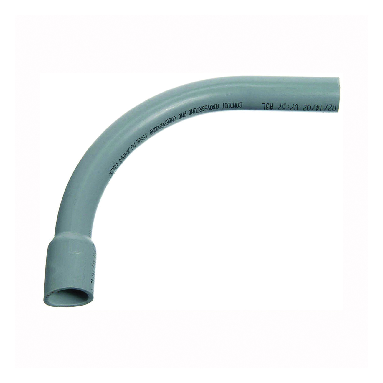 Carlon UA9AFB-CTN Elbow, 1 in Trade Size, 90 deg Angle, SCH 40 Schedule Rating, PVC, Bell End, Gray