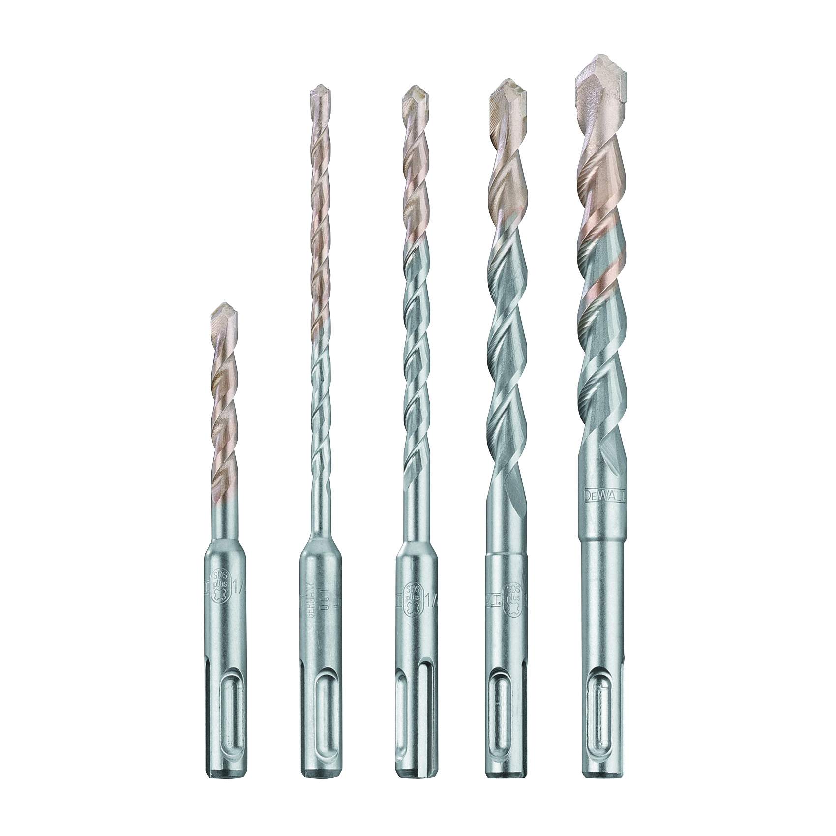 DW5470 Hammer Bit Set, 5-Piece, Carbide, Bright