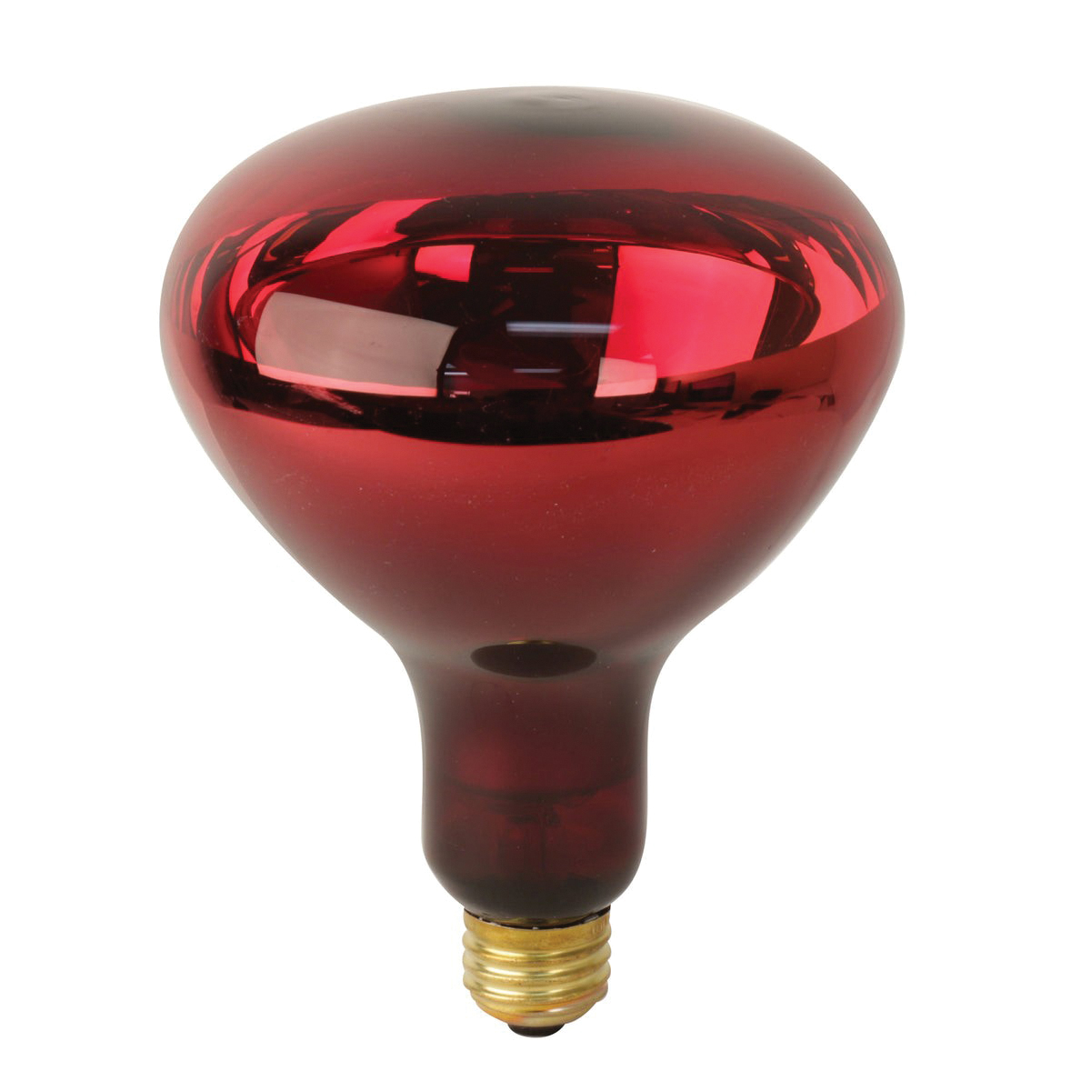 250R40/10 Incandescent Reflector Heat Bulb, 250 W, BR40 Lamp, E26 Medium Lamp Base, 250 Lumens, Red Lamp
