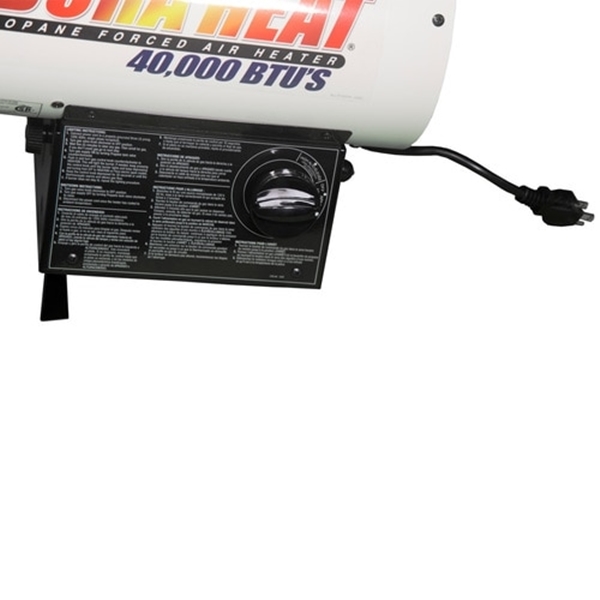 Dura Heat GFA40 Forced Air Heater, 20 lb Fuel Tank, Liquid Propane, 40000 Btu, 1000 sq-ft Heating Area, White - 2