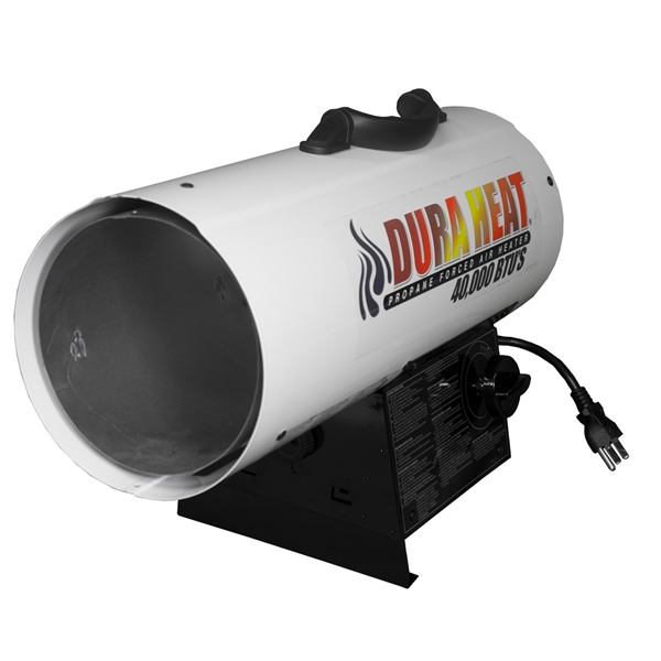 Dura Heat GFA40 Forced Air Heater, 20 lb Fuel Tank, Liquid Propane, 40000 Btu, 1000 sq-ft Heating Area, White - 3