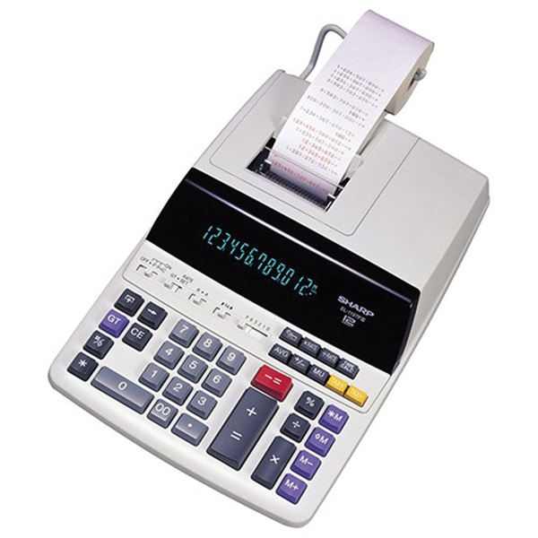 Sharp EL1197PIII Printing Calculator, 12 Display, Fluorescent Display, Off-White - 1