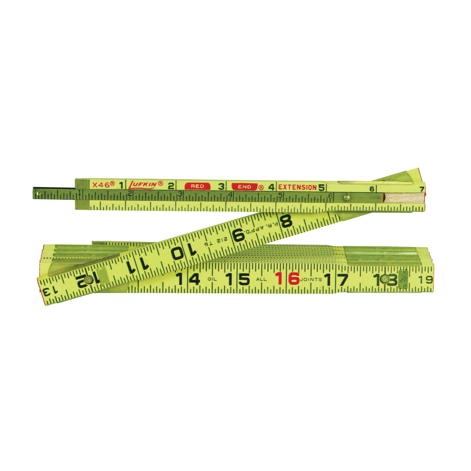 Red End Series TX46N Ruler, SAE Graduation, Wood, Natural