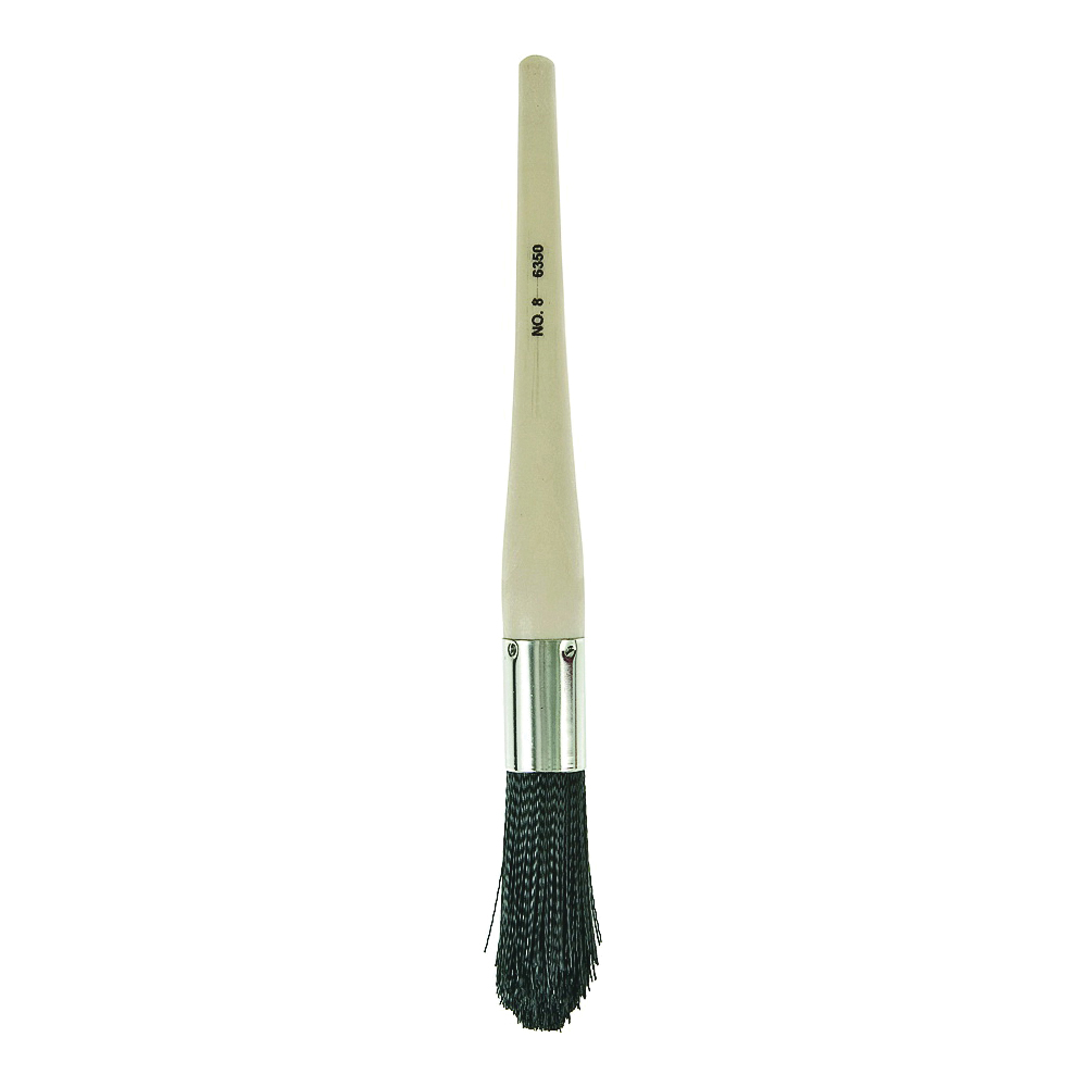 6350 Washing Brush, 2-3/4 in L Trim, Synthetic Bristle, Black Bristle, 2-3/4 in OAL, Natural Handle