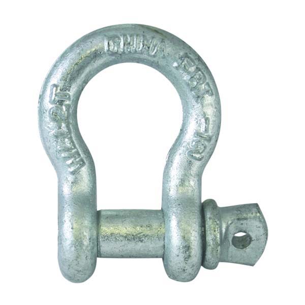 3/4 Anchor Shackle, 3/4 in Trade, 3.25 ton Working Load, Commercial Grade, Steel, Hot-Dipped Galvanized